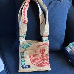 NWOT Rice Love eco-friendly recycled cross-body tote bag